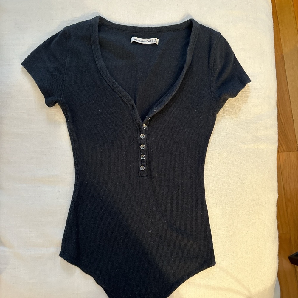 Black Henley bodysuit
